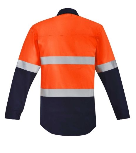 Picture of Syzmik, Mens Orange Flame HRC 2 Hoop Taped Closed Front Spliced Shirt